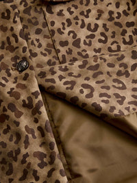 Veste en Éco-suède à Imprimé Léopard Vintage