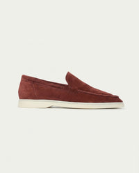Michel – Mocassins Classiques en Suède Rouge