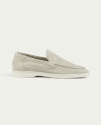 Louis – Mocassins Classiques en Suède Beige Clair
