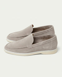 Jean – Mocassins Classiques en Suède Gris Clair