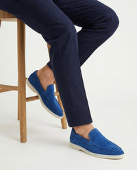 Daniel – Mocassins Classiques en Suède Bleu Royal