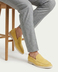 Pierre – Mocassins Classiques en Suède Jaune