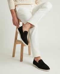 Philippe – Mocassins Classiques en Suède Noir