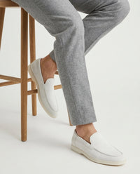 Antoine – Mocassins Classiques en Suède Blanc
