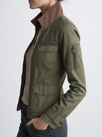 Veste Cargo Olive Verte avec Poches Utilitaires