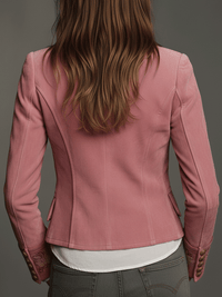 Veste en Suède Vintage à Double Boutonnage avec Broderie