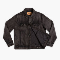 Veste Trucker en Denim | Noir Foncé Décoloré