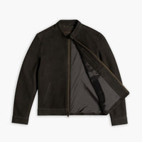 Veste Racer | Suède Olive Foncé