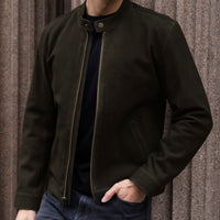 Veste Racer | Suède Olive Foncé