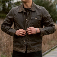 Veste de Champ en Toile Cirée | Olive Foncé