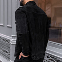 Veste Trucker en Suède | Noir