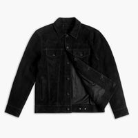 Veste Trucker en Suède | Noir