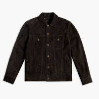Veste Trucker en Suède | Chocolat