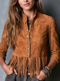 Veste Western à Boutons Frangés