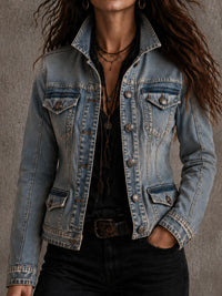 Veste sur mesure en denim lavé vintage usé