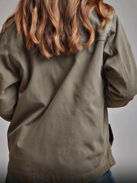 Veste rétro à col montant avec poche et patte inclinée