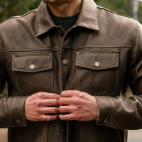 Veste Cruiser Roughout | Olive Foncé