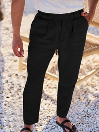 NICHOLS | PANTALON EN LIN AMPLE AVEC CORDON