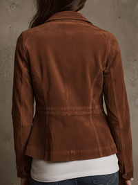 Veste utilitaire en daim marron vintage