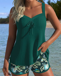 Carla - Maillot de Bain Rayé avec Short de Plage