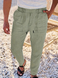 NICHOLS | PANTALON EN LIN AMPLE AVEC CORDON