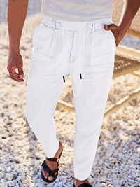 NICHOLS | PANTALON EN LIN AMPLE AVEC CORDON