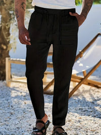 NICHOLS | PANTALON EN LIN AMPLE AVEC CORDON