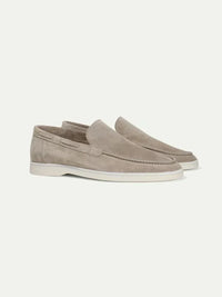 Jean – Mocassins Classiques en Suède Gris Clair