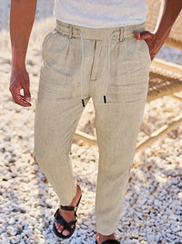 NICHOLS | PANTALON EN LIN AMPLE AVEC CORDON