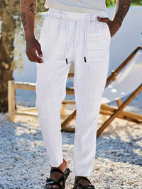 NICHOLS | PANTALON EN LIN AMPLE AVEC CORDON