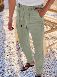 NICHOLS | PANTALON EN LIN AMPLE AVEC CORDON