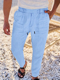 NICHOLS | PANTALON EN LIN AMPLE AVEC CORDON