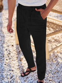 NICHOLS | PANTALON EN LIN AMPLE AVEC CORDON