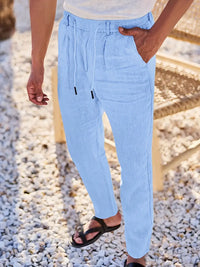 NICHOLS | PANTALON EN LIN AMPLE AVEC CORDON