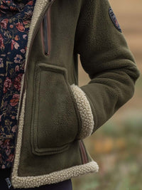 Veste Sherpa Vintage à Col Roulé pour Femmes