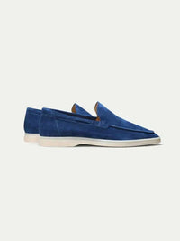 Daniel – Mocassins Classiques en Suède Bleu Royal