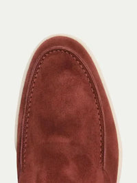 Michel – Mocassins Classiques en Suède Rouge