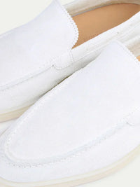 Antoine – Mocassins Classiques en Suède Blanc