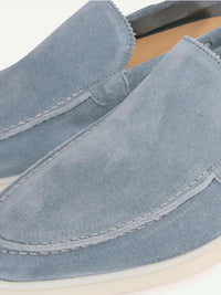 Jacques – Mocassins Classiques en Suède Bleu Clair