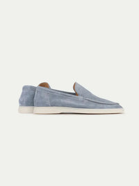 Jacques – Mocassins Classiques en Suède Bleu Clair