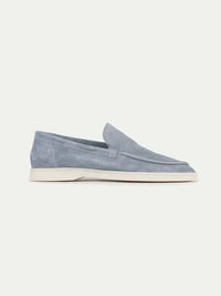 Jacques – Mocassins Classiques en Suède Bleu Clair