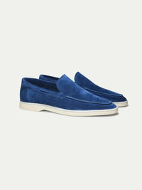 Daniel – Mocassins Classiques en Suède Bleu Royal