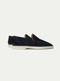 François – Mocassins Classiques en Suède Bleu Marine