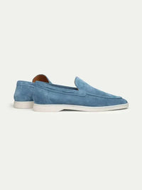 Charles – Mocassins Classiques en Suède Bleu