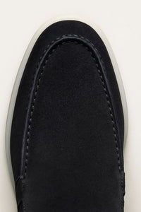 François – Mocassins Classiques en Suède Bleu Marine